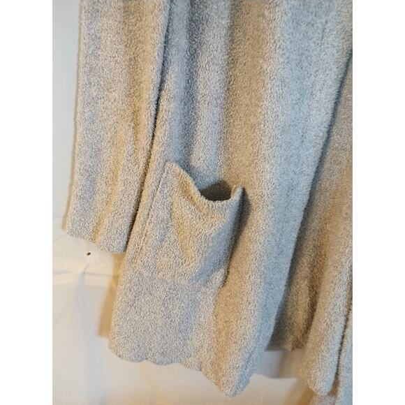 Women's Live Well Open Front Lounge Jacket & Pant Set Gray Terry Size M - Picture 3 of 10